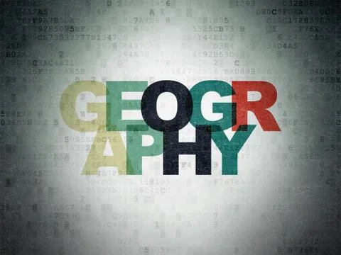 Science concept: Geography on Digital Data Paper background Illustrazione stock