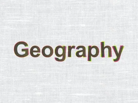 Science concept: Geography on fabric texture background Stock Illustration