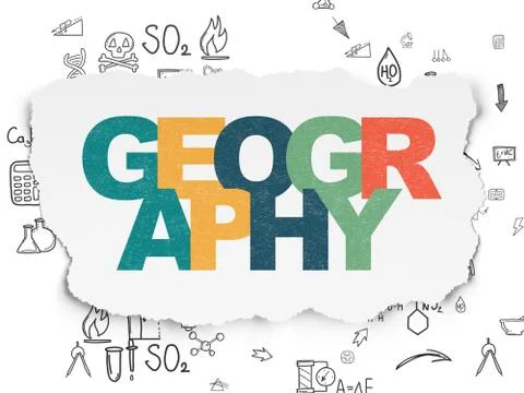 Science concept: Geography on Torn Paper background Stock Illustration