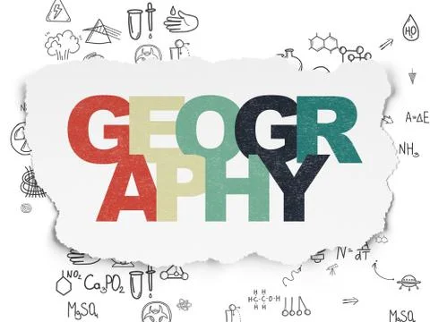 Science concept: Geography on Torn Paper background Stock Illustration