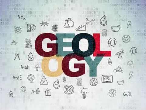 Science concept: Geology on Digital Data Paper background Illustrazione stock