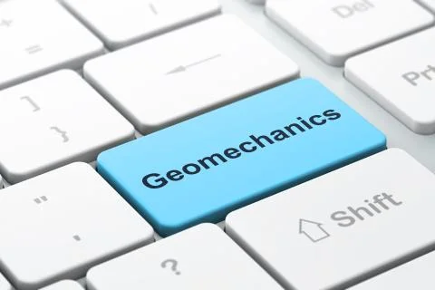 Science concept: Geomechanics on computer keyboard background 库存插图