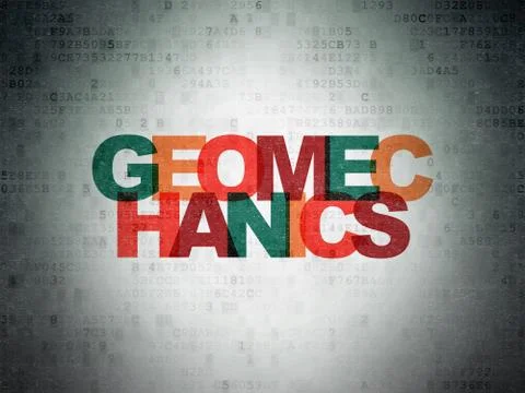 Science concept: Geomechanics on Digital Data Paper background Stock Illustration