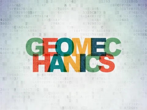 Science concept: Geomechanics on Digital Data Paper background 스톡 일러스트