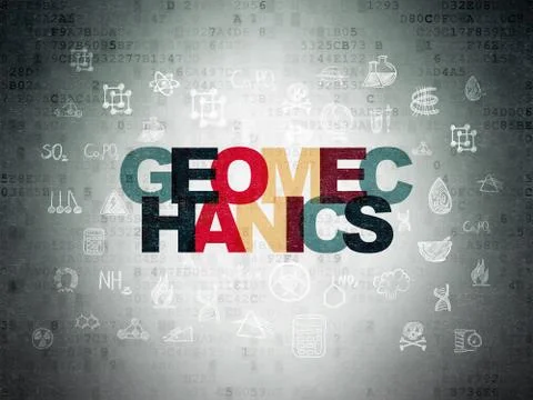 Science concept: Geomechanics on Digital Data Paper background 스톡 일러스트