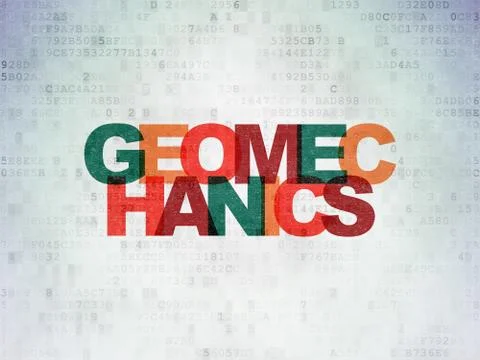 Science concept: Geomechanics on Digital Data Paper background イラスト素材