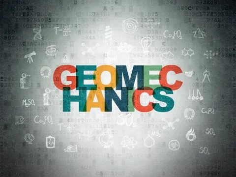 Science concept: Geomechanics on Digital Data Paper background Stockillustratie
