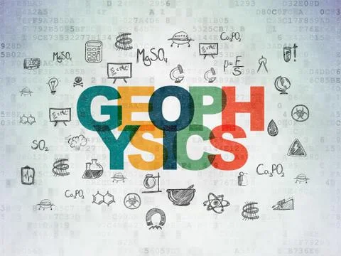 Science concept: Geophysics on Digital Data Paper background 스톡 일러스트