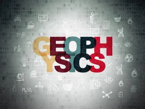 Science concept: Geophysics on Digital Data Paper background 스톡 일러스트