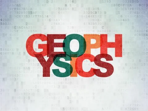 Science concept: Geophysics on Digital Data Paper background Illustrazione stock