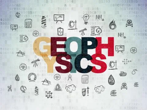 Science concept: Geophysics on Digital Data Paper background Stock Illustration