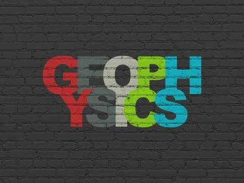 Science concept: Geophysics on wall background Ilustración de archivo