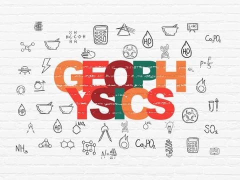 Science concept: Geophysics on wall background Stock-Illustration