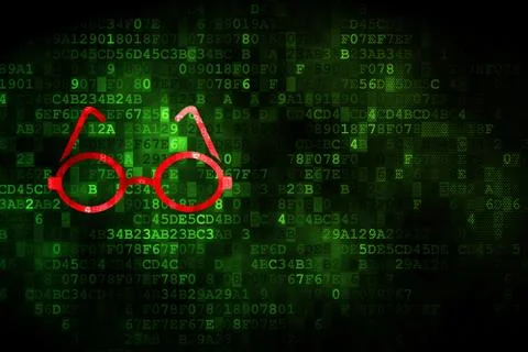 Science concept: Glasses on digital background Stock Illustration