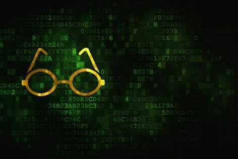 Science concept: Glasses on digital background Stock Illustration