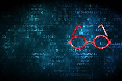 Science concept: Glasses on digital background Stock Illustration