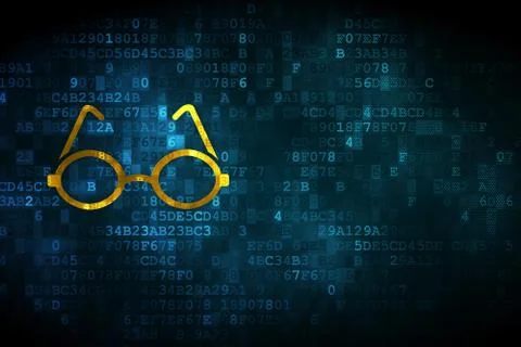 Science concept: Glasses on digital background Stock Illustration