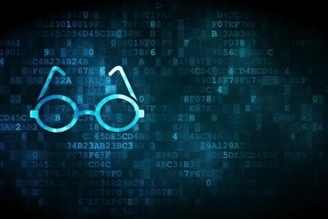 Science concept: Glasses on digital background Stock Illustration