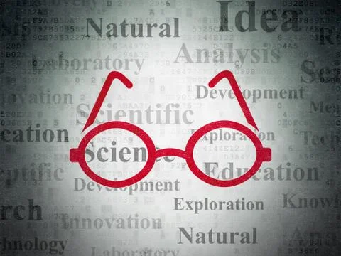 Science concept: Glasses on Digital Data Paper background イラスト素材