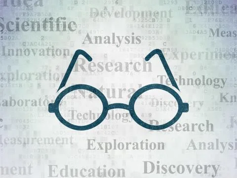 Science concept: Glasses on Digital Data Paper background Stock Illustration