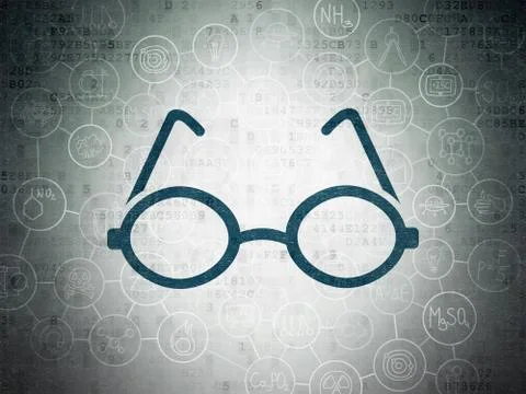 Science concept: Glasses on Digital Data Paper background Stock Illustration
