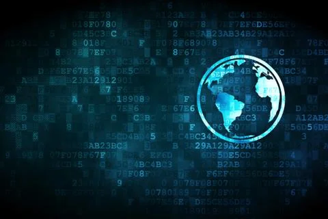 Science concept: Globe on digital background Stock Illustration