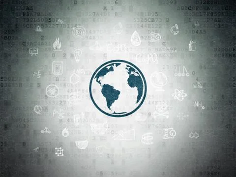 Science concept: Globe on Digital Data Paper background Illustrazione stock