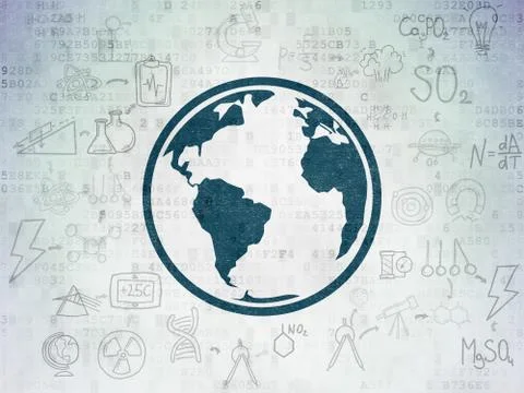 Science concept: Globe on Digital Data Paper background 스톡 일러스트