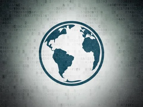 Science concept: Globe on Digital Paper background 스톡 일러스트