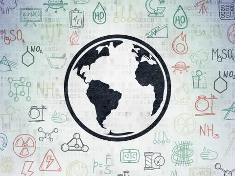 Science concept: Globe on Digital Paper background 스톡 일러스트