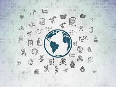 Science concept: Globe on Digital Paper background Stock Illustration