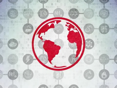 Science concept: Globe on Digital Paper background Illustrazione stock