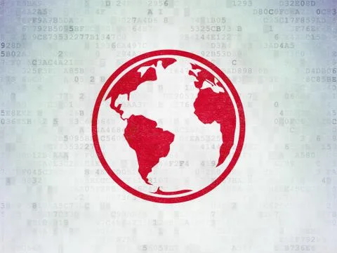 Science concept: Globe on Digital Paper background 스톡 일러스트