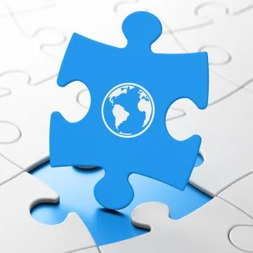 Science concept: Globe on puzzle background Stockillustratie