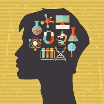 Science concept illustration in flat design style Stock Illustration