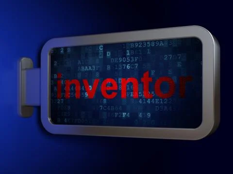 Science concept: Inventor on billboard background Stock Illustration
