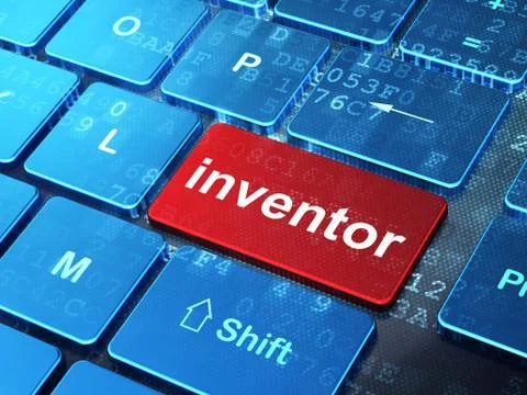 Science concept: Inventor on computer keyboard background イラスト素材