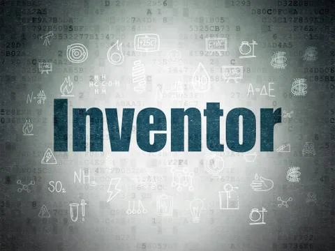 Science concept: Inventor on Digital Data Paper background 스톡 일러스트