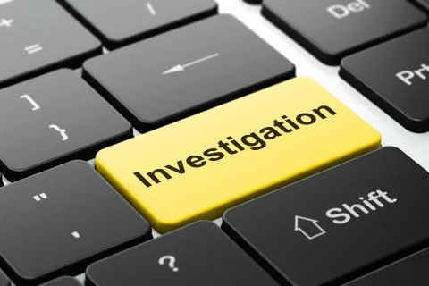 Science concept: Investigation on computer keyboard background 스톡 일러스트