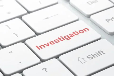Science concept: Investigation on computer keyboard background Stock Illustration