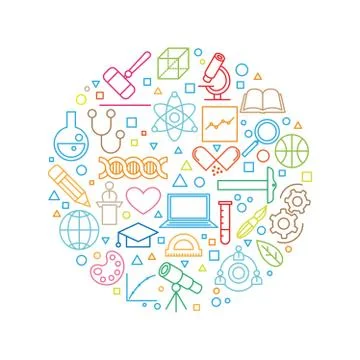 Science Concept Line Icon Set Stock Illustration