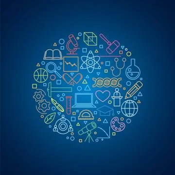 Science Concept Line Icon Set Stock Illustration