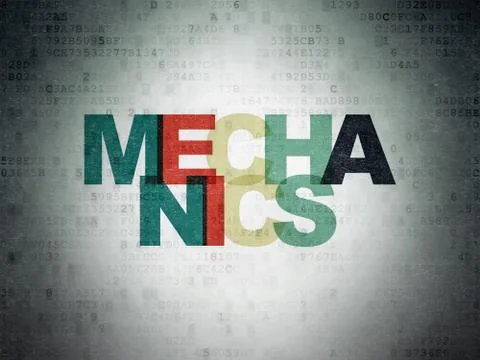 Science concept: Mechanics on Digital Data Paper background イラスト素材