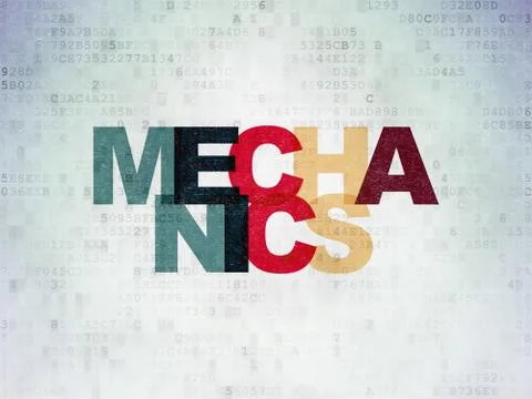 Science concept: Mechanics on Digital Data Paper background 스톡 일러스트