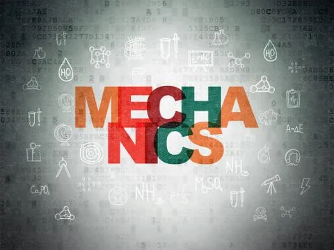 Science concept: Mechanics on Digital Data Paper background Stock Illustration