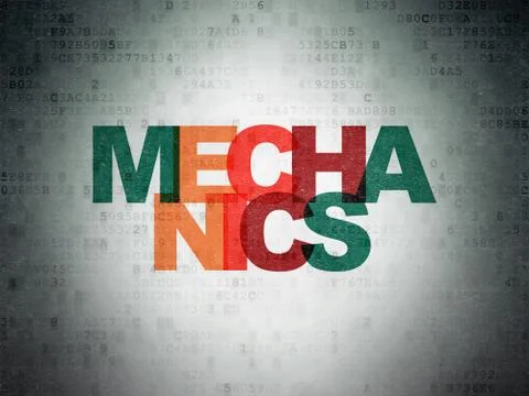 Science concept: Mechanics on Digital Data Paper background 스톡 일러스트