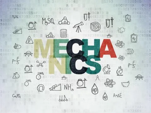 Science concept: Mechanics on Digital Data Paper background Stockillustratie