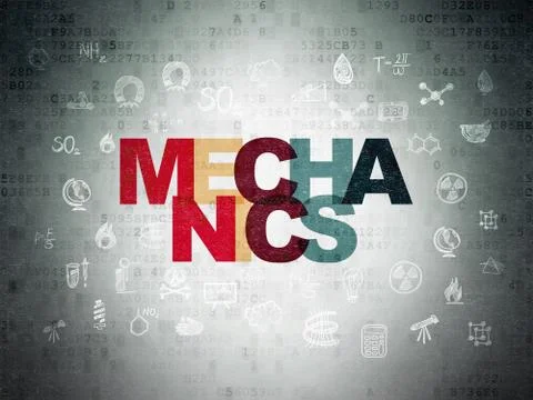 Science concept: Mechanics on Digital Data Paper background Stock Illustration