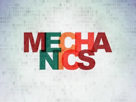 Science concept: Mechanics on Digital Data Paper background Stock Illustration
