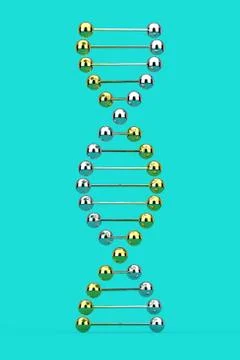 Science Concept. Metal DNA Molecule Spiral. 3d Rendering Illustrazione stock